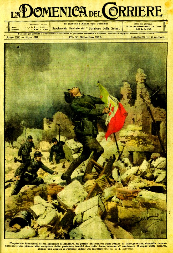 La Domenica del Corriere 30 Settembre 1917 Castagnevizza sul Carso