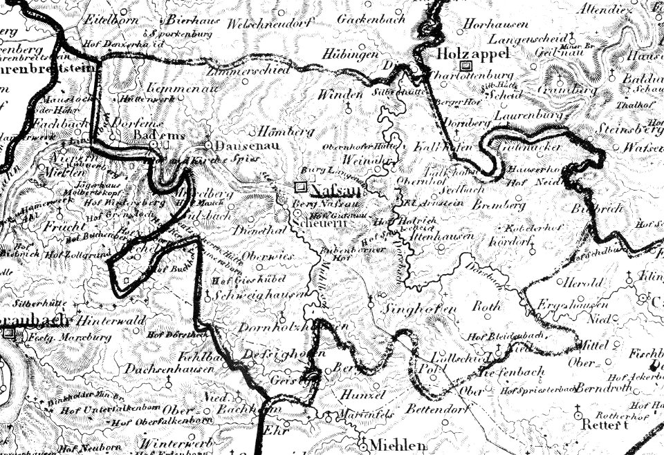 Karte Amt Nassau 1828