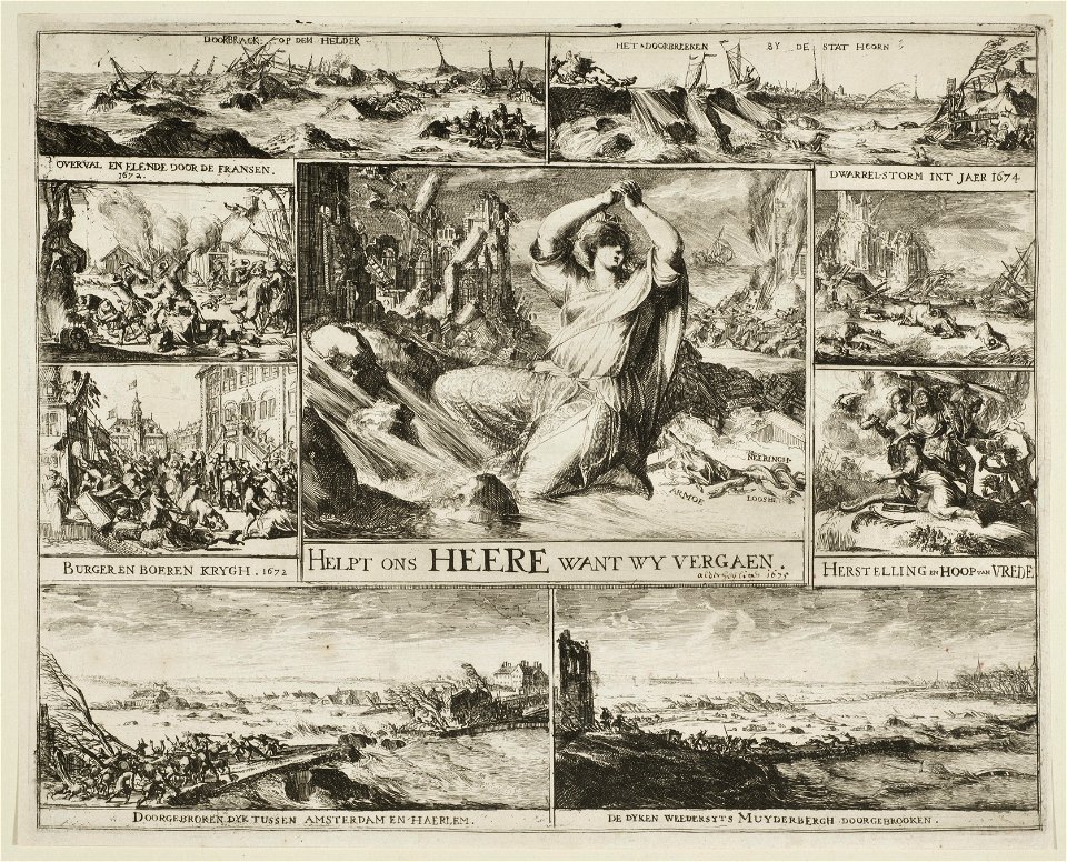 Klacht over de rampspoed in de Republiek tussen 1672 en 1675. NL-HlmNHA 53009072
