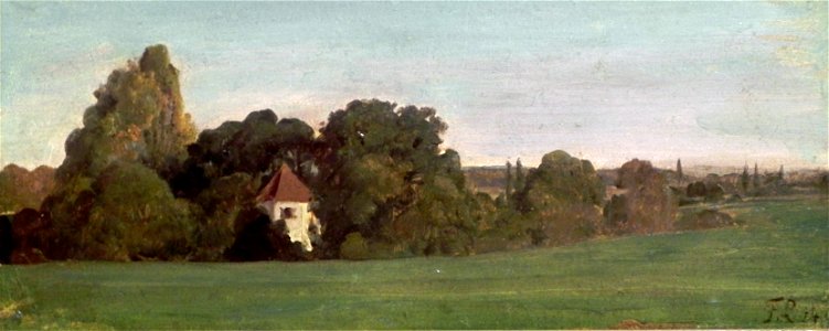 Lenbach Landschaft m Kapelle