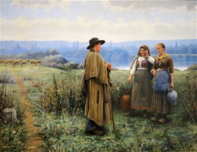 Daniel Ridgway Knight - 'An Idle Moment', c. 1890-95, High Museum. Free illustration for personal and commercial use.