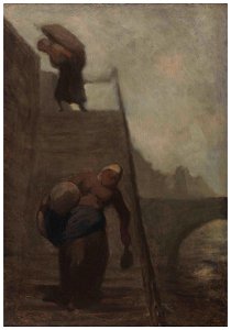 Les laveuses du quai d'Anjou (Les blanchisseuses—Les laveuses sur l'escalier)