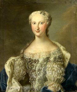 Portrait of Marie Thérèse Raphaëlle of Spain, Dauphine of France in circa 1745 by Daniel Klein the younger. Free illustration for personal and commercial use.