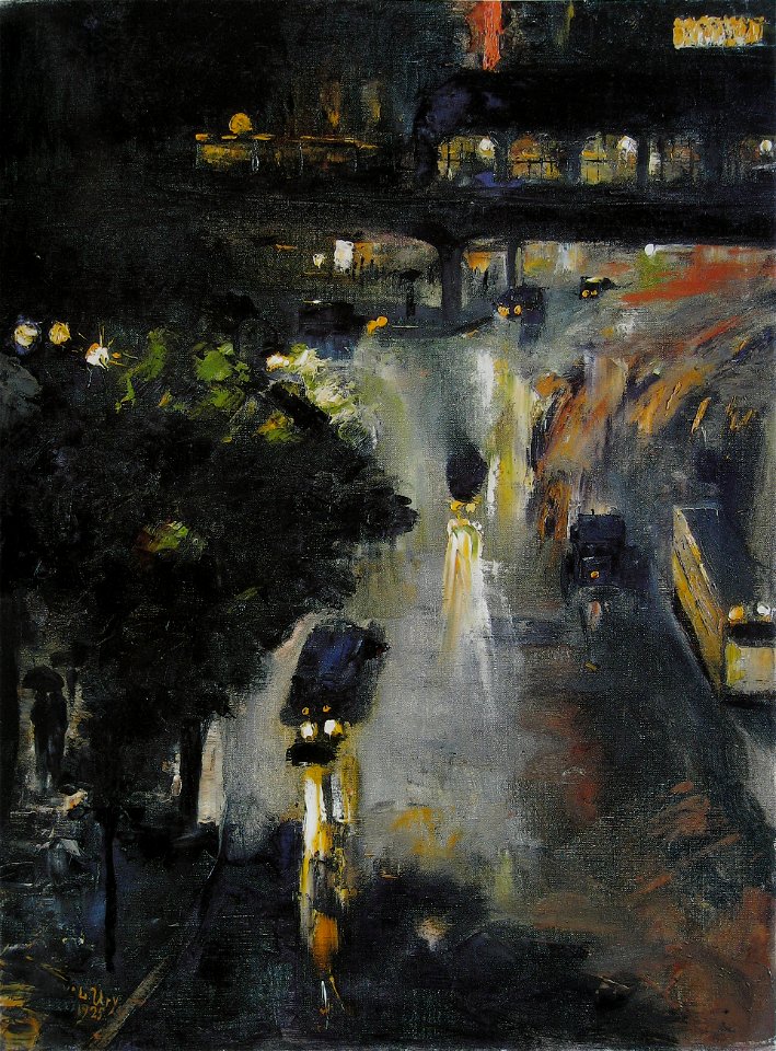 Lesser Ury 1925 Nollendorfplatz bei Nacht