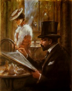 Lesser Ury Im Cafe Bauer 1898