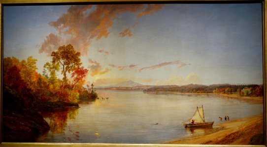 Lake Wawayanda, Sussex County, New Jersey, by Jasper Francis Cropsey, 1870, oil on canvas - New Britain Museum of American Art - DSC09217