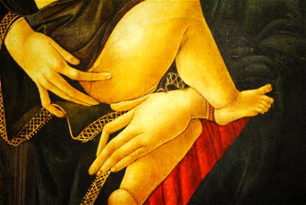 La Virgen y el Niño en un nicho, Sandro Botticelli y taller 03. Free illustration for personal and commercial use.