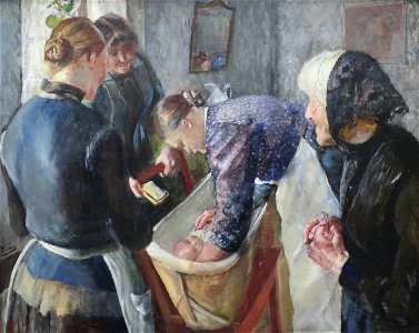 'In the Bathtub' by Christian Krohg, Bergen Kunstmuseum
