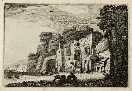 Landschap met de verloren zoon bij de varkens (Luc. 1511-31). NL-HlmNHA 53012489