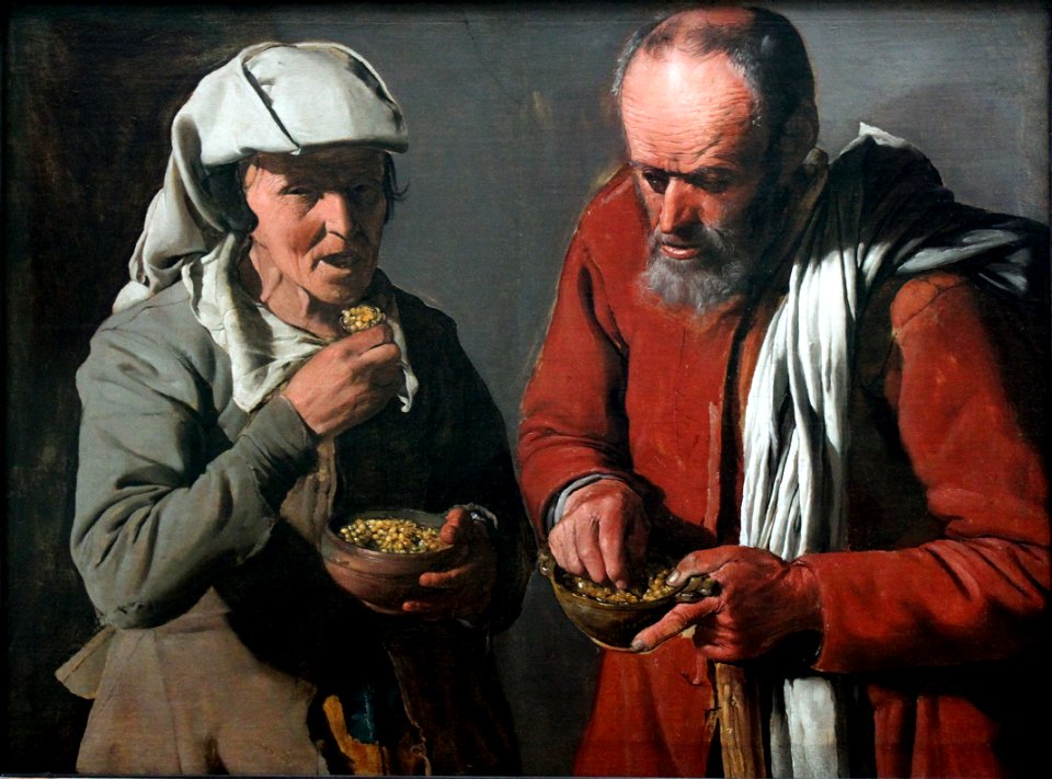 1622-25 de la Tour Erbsen essendes Bauernpaar anagoria