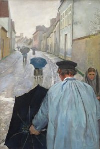 'Village Street in Normandy' by Christian Krohg, Bergen Kunstmuseum