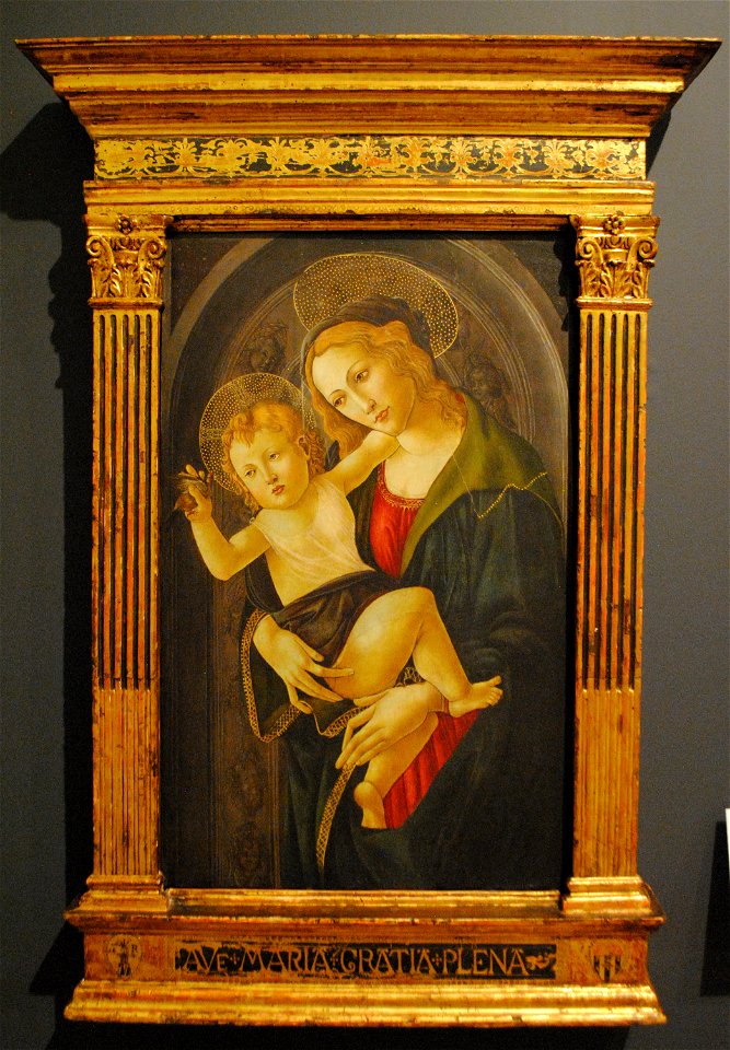 La Virgen y el Niño en un nicho, Sandro Botticelli y taller 01