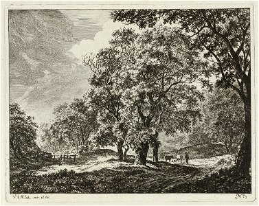 Landschap met een boer en zijn vee. NL-HlmNHA 1477 53010889