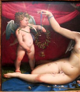 Lorenzo lotto, venere e cupoido, 1525 ca. 02