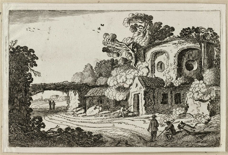 Landschap met oude burcht. NL-HlmNHA 53012395