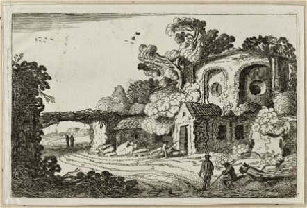Landschap met oude burcht. NL-HlmNHA 53012395