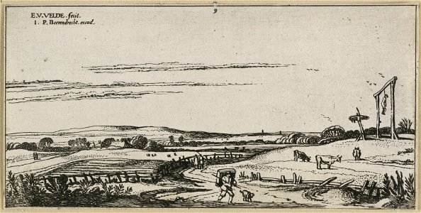 Landschap met galgenveld bij Haarlem, NL-HlmNHA 53012228