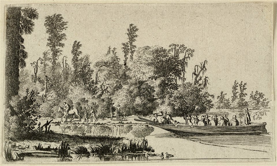 Landschap met mannen in een boot. NL-HlmNHA 1477 53011587
