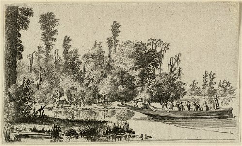 Landschap met mannen in een boot. NL-HlmNHA 1477 53011587