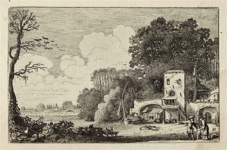 Landschap met de wegzending van Hagar en Isamel (Gen. 219-21). NL-HlmNHA 53012449