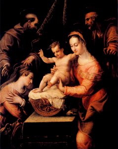 Lavinia Fontana - Holy Family with Saints. Free illustration for personal and commercial use.
