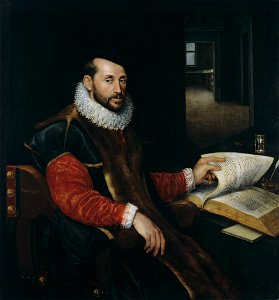 Lavinia FONTANA, Portrait d’homme assis feuilletant un livre, dit Portrait du sénateur Orsini