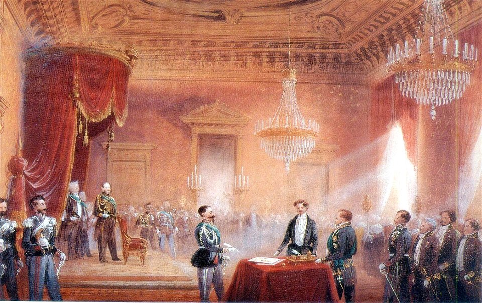Luigi Carlo Farini presenta l'atto di annessione dell'Emilia al regno di Vittorio Emanuele II