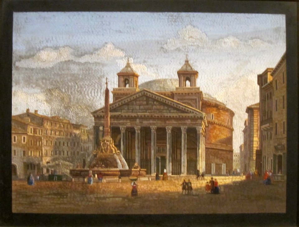 'The Pantheon, Rome, and Piazza delle Rotunda with Fountain', mosaic, Cincinnati Art Museum