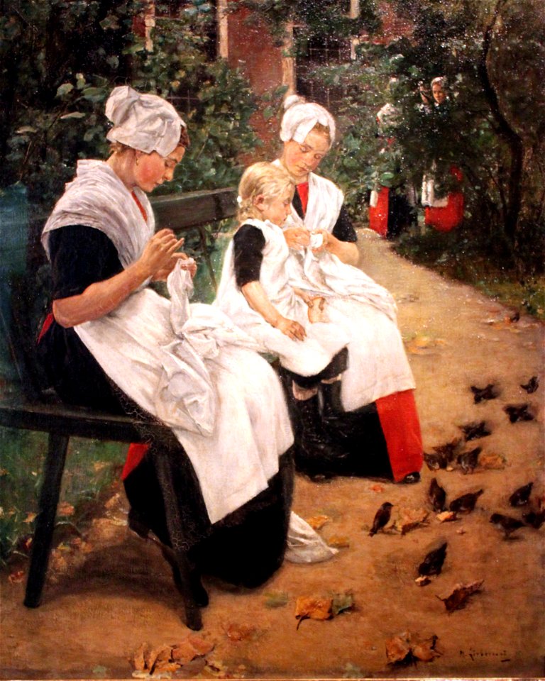 1885 Liebermann Amsterdamer Waisenmädchen im Garten anagoria