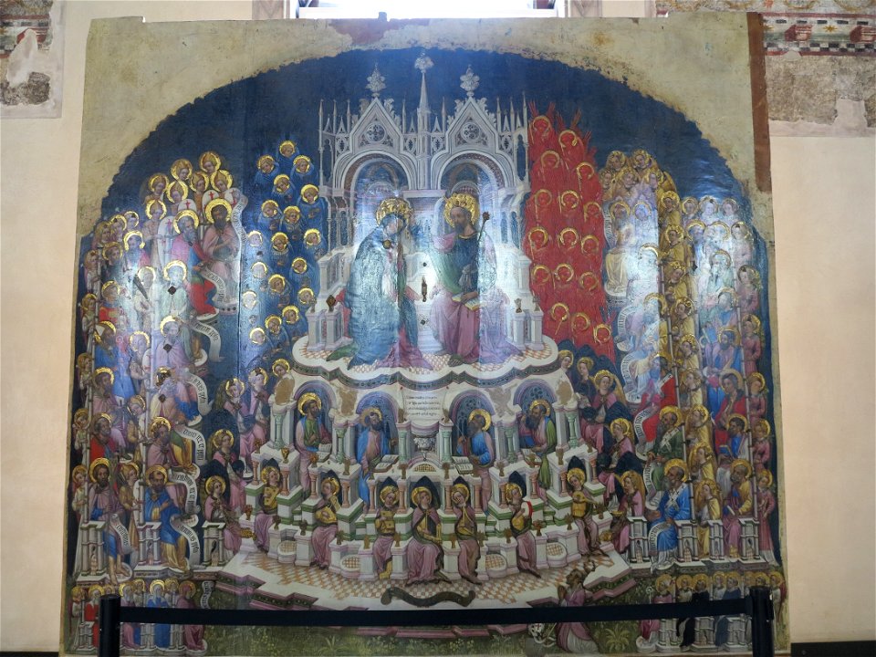 Incoronazione della Vergine in Paradiso e committente del Maestro di Cenega