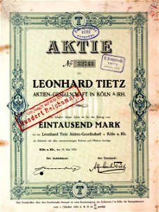 Leonhard Tietz AG 1920