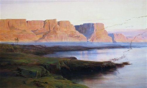 The Rocks at Kasr-es-Saad, Egypt by Edward Lear, c. 1858