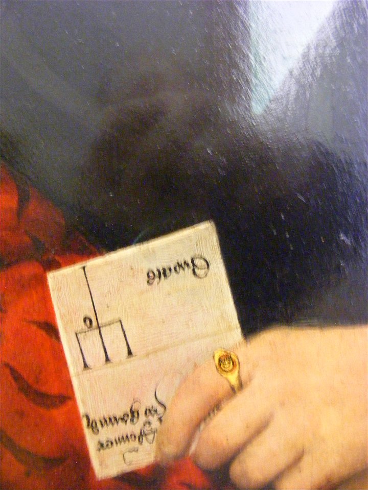 Hans Maler - Portrait of Wolfgang Ronner - detail letter