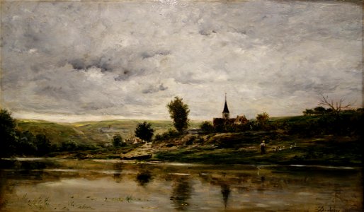 Les Bords de l'Oise by Charles-Francois Daubigny, c. 1873, oil on panel - Huntington Museum of Art - DSC05321