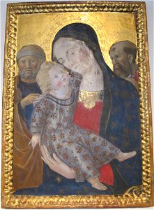Francesco di giorgio, madonna col bambino e i santi pietro e paolo. Free illustration for personal and commercial use.