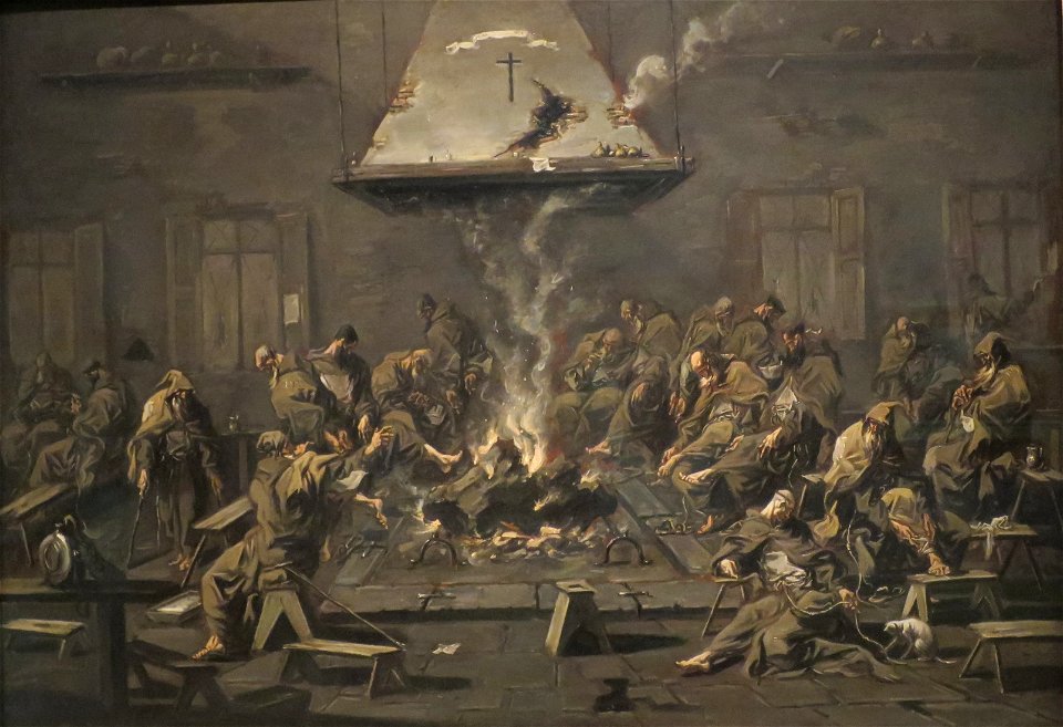 'Interior with Monks' by Alessandro Magnasco, c. 1725, Norton Simon Museum