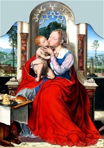 1525 Massijs I Thronende Maria mit Kind anagoria