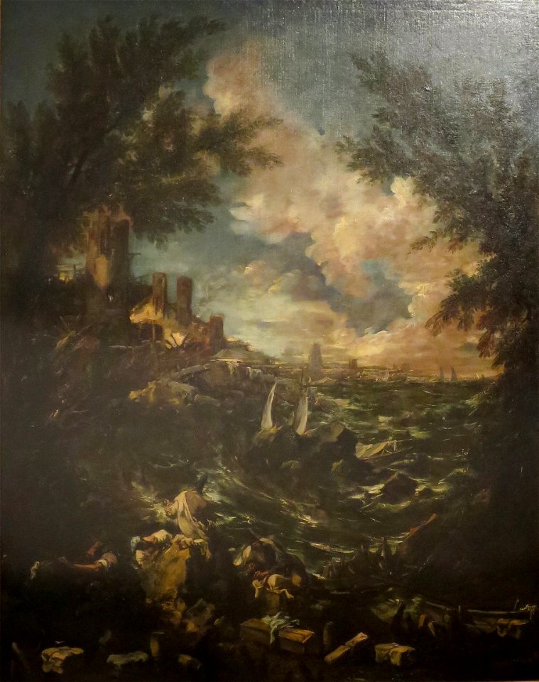 'Seacoast View with a Shipwreck' by Alessandro Magnasco