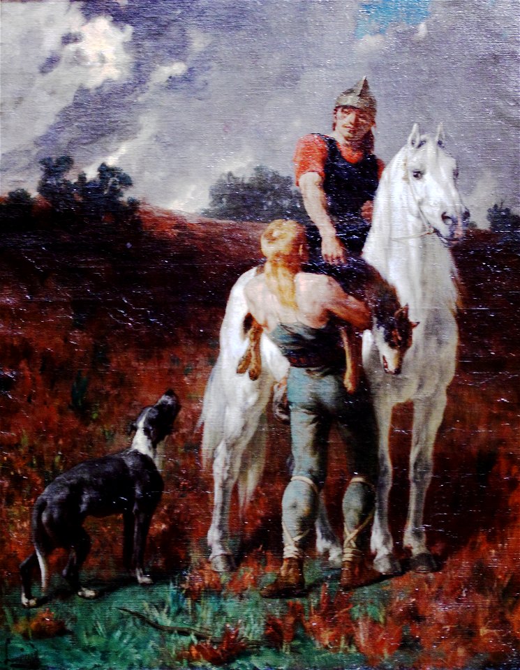 Gaulois revenant de la chasse by Evariste Vital Luminais