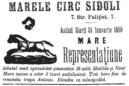 Marele Circ Sidoli, România Liberă, 1 feb 1889