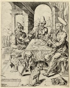 Maaltijd te Emmaüs (Lucas 2430-32). NL-HlmNHA 1477 53008625