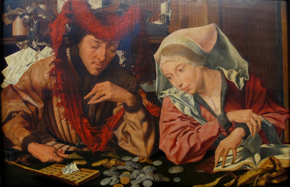 Marinus van reymerswaele, l'orefice con la moglie