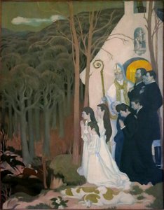 MauriceDenis-LaLegendeDeStHubert-7LArriveeALErmitage