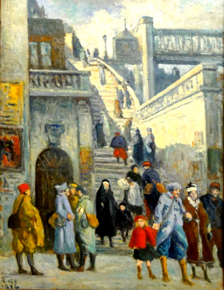 Maximilien LUCE, Escaliers de la rue de l'Alsace,1916, musée de l'hôtel-Dieu, inv. 98.04.31