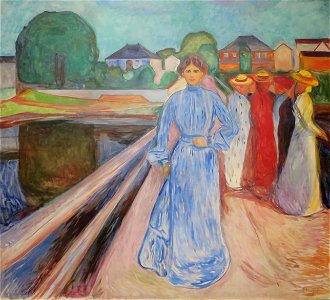 'The Women on the Jetty' by Edvard Munch, Bergen Kunstmuseum. Free illustration for personal and commercial use.