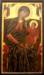 Maestro della maddalena, madonna in trono col bambino e due angeli, 1270 ca. 01. Free illustration for personal and commercial use.
