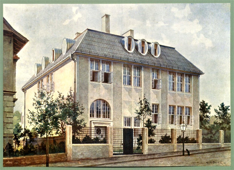 Moderne Villen in Meisteraquarellen Serie II Tafel 039 Wien-Währing Villa Hasenauerstraße 59