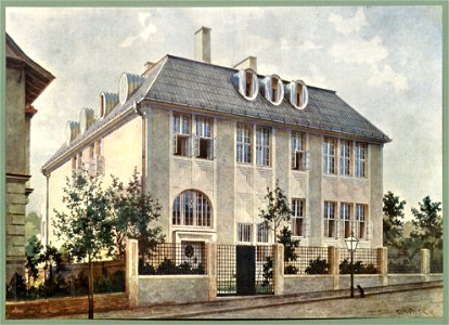 Moderne Villen in Meisteraquarellen Serie II Tafel 039 Wien-Währing Villa Hasenauerstraße 59