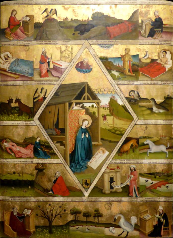 Meister der Ottobeurer Marientafel — Aarons Stab und Gideons Vlies