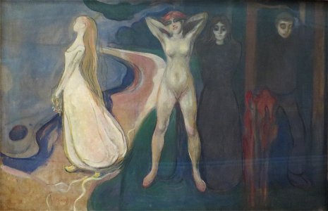 'Woman in Three Stages' by Edvard Munch, Bergen Kunstmuseum. Free illustration for personal and commercial use.